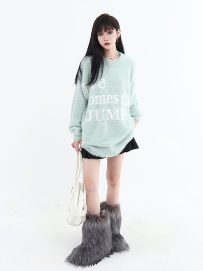 TP77 | National trend letter round neck sweater