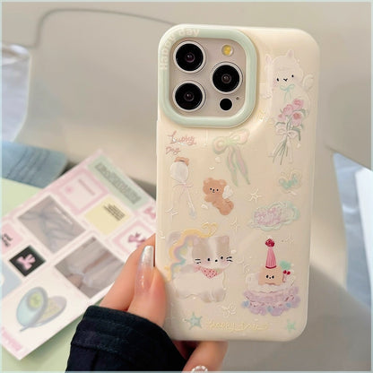 CA23 | Angelic aesthetic kitty phone case with grip holder