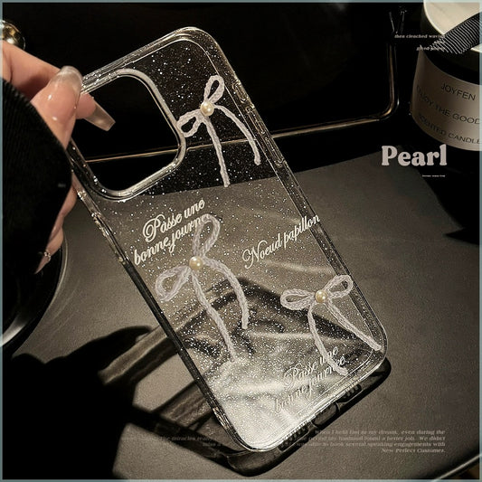 CA26 | clear iPhone case decorated with y2k 3D bow