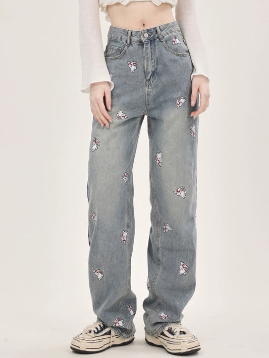 PN01 | Rabbit Straight Jeans Pants