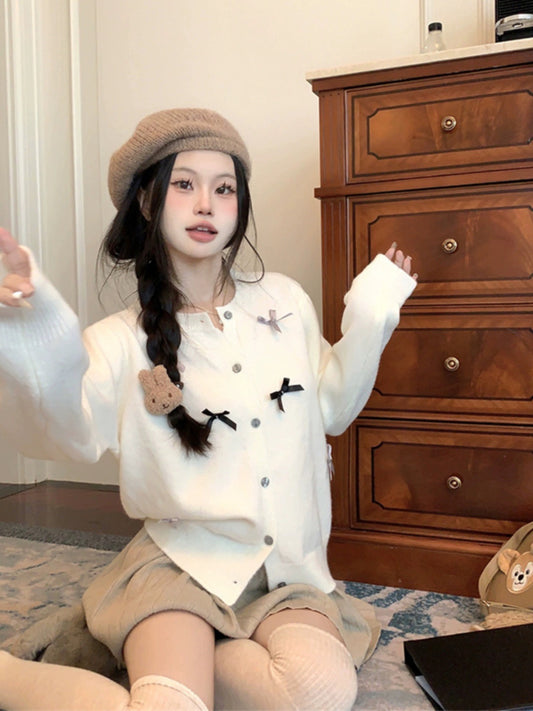 TP11 | Bow Tie Soft Knitted Cardigan