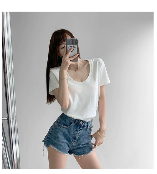 TP15 | Blogger style large round neck tee