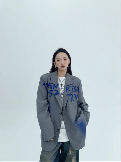 Blue Graffiti Blazer
