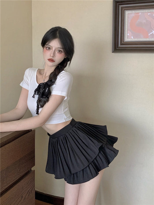 In Stock | 1C | M L | Black Skirt Two Layer