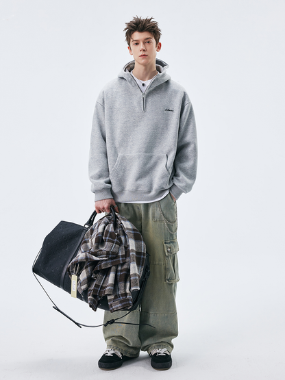 Oversize Half Zip Catteeius Hoodie