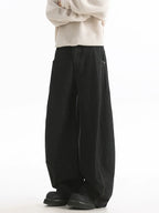 Wide-Leg Causal Black Jeans