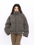 American Stand Collar Short Down Puffer Jacket