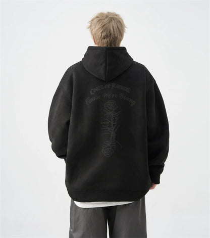 520gsm Heavy Suede Rose Devoré Hoodie