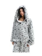 Full Print Star Rabbit Ears Hooded Sweatshirt Set