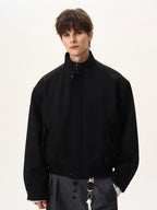 Twill Boxy Fit Stand Collar Jacket
