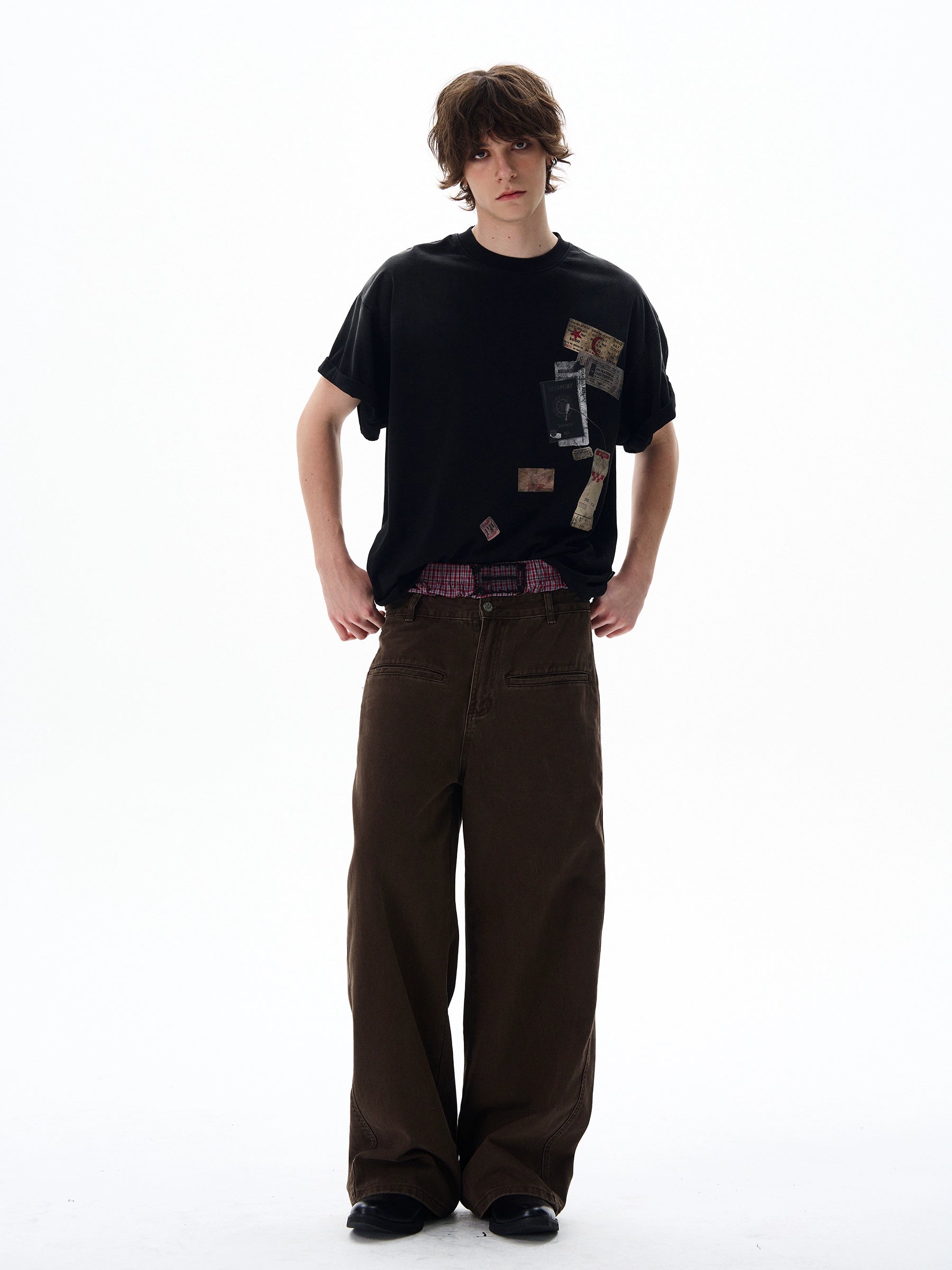 Retro Mottled Label Print Tee