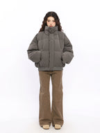 American Stand Collar Short Down Puffer Jacket