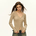 Retro Design Sense Hanging Strain Knitted Cardigan