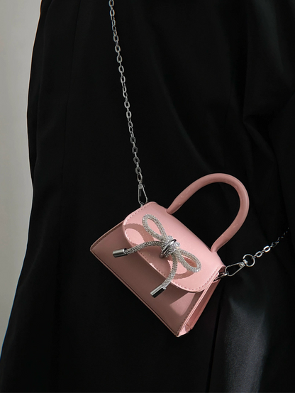 Girly Bow Mini Chain Crossbody Bag