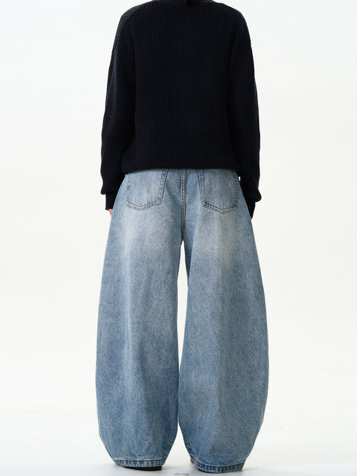 Baggy Washed Blue Jeans
