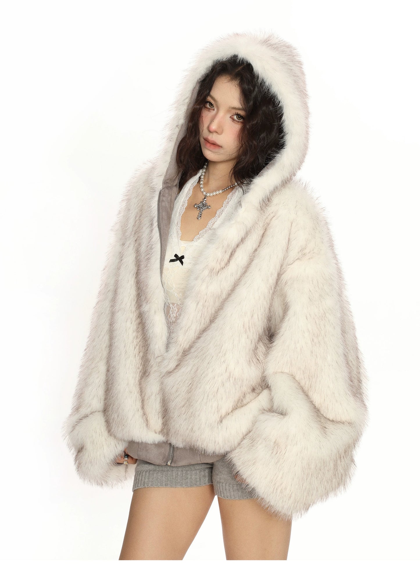 Suede Reversible Fur Cotton Jacket