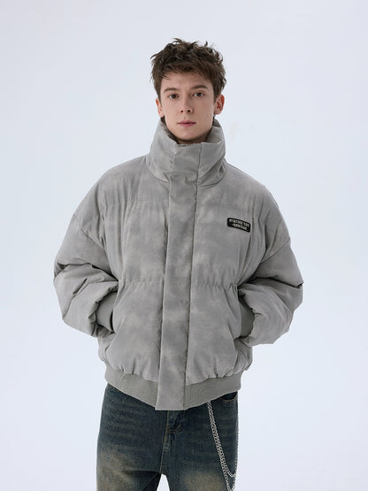 Tie-Dye Distressed Puffer Jacket
