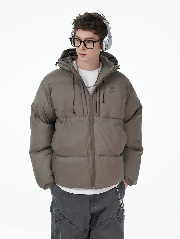 Padded Hoodie PU Puffer Jacket