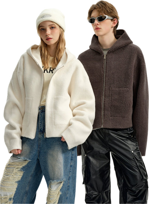 Soft Woolen Hooded Cotton Jacket