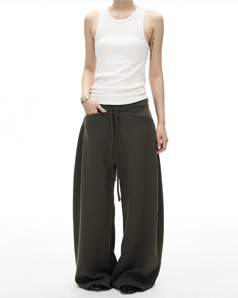 Retro Curved Stitching Sweatpants