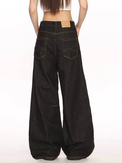 Retro Wide-Leg Casual Loose Fit Jeans