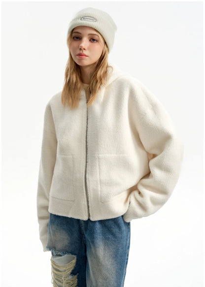 Soft Woolen Hooded Cotton Jacket