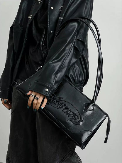 Dark Style Embroidery Armpit Baguette Bag