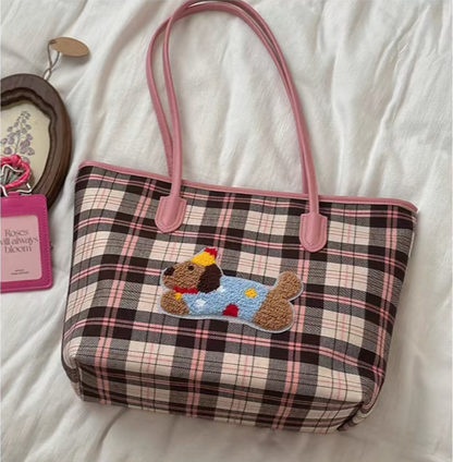 Capacious Caro Puppy Tote Bag