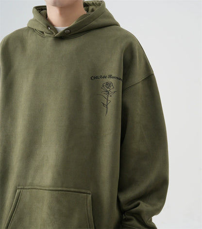 520gsm Heavy Suede Rose Devoré Hoodie