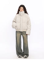 American Stand Collar Short Down Puffer Jacket