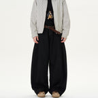Vintage Straight Loose Denim Black Wide-Leg Jeans