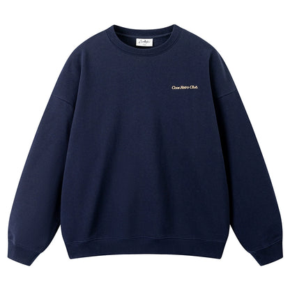 CoosRetro 420g Loose Print Crew Neck Sweater
