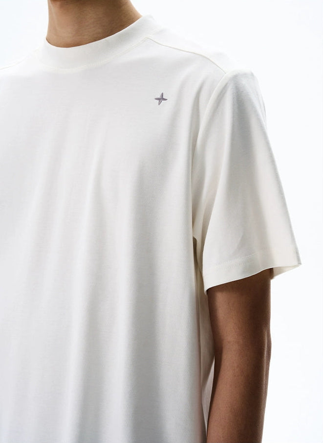 Simple Polaris Cropped Embroidered Tee