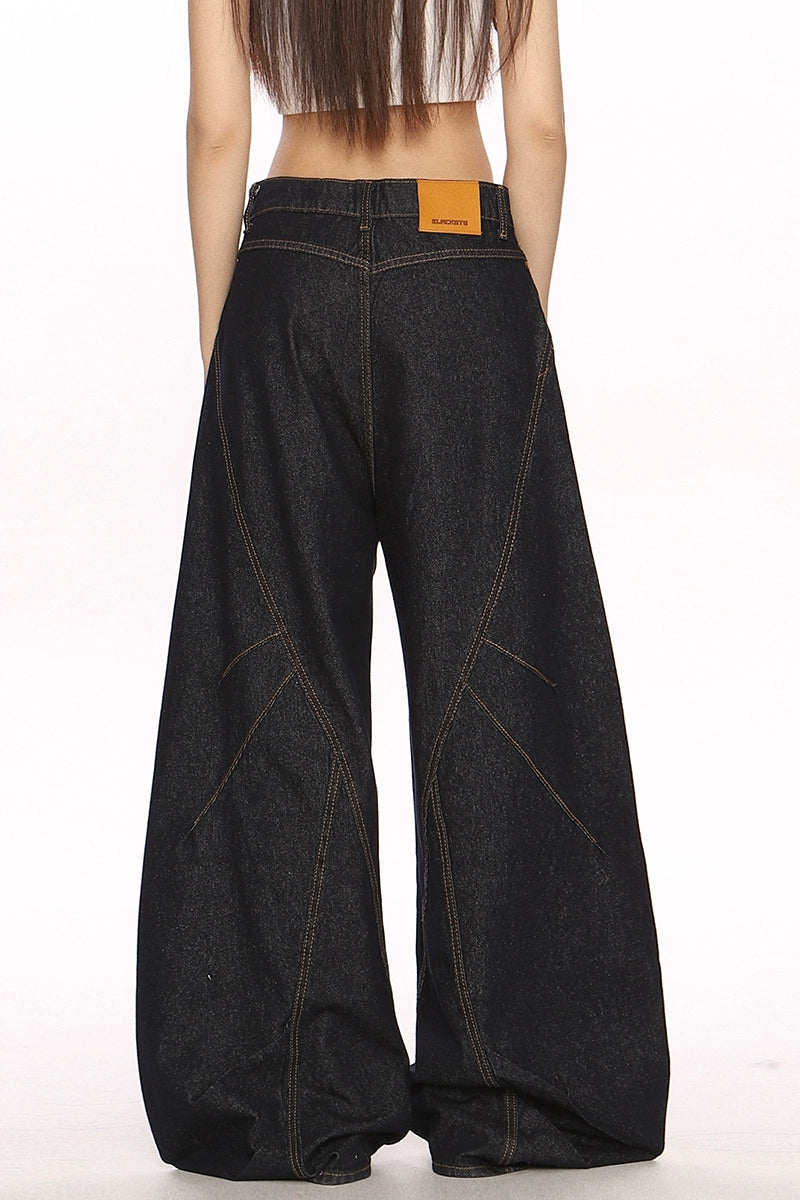 Retro Wide-Leg Casual Loose Fit Jeans