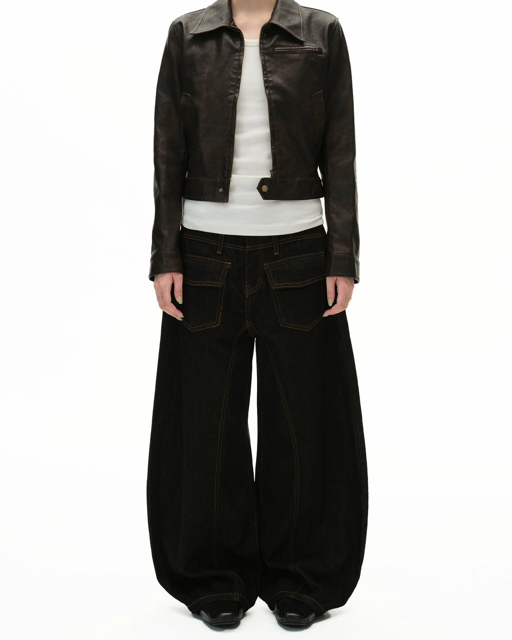 Niche Reverse Two Bag Black Jeans