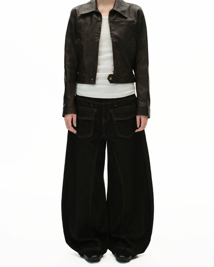 Niche Reverse Two Bag Black Jeans