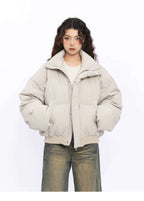 American Stand Collar Short Down Puffer Jacket