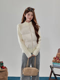 Ribbed Knit-Sleeve Quilted Puffer Jacket