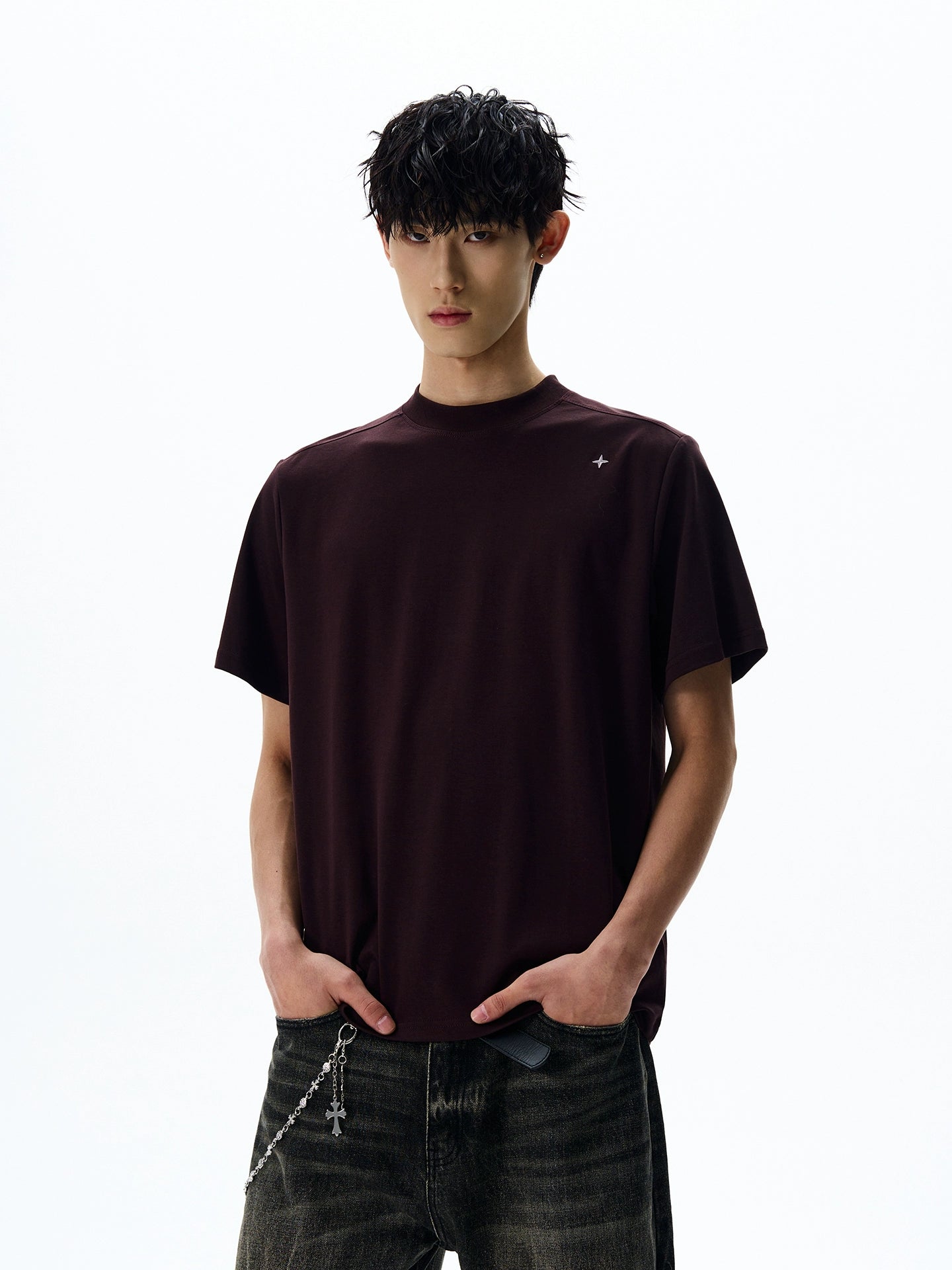 Simple Polaris Cropped Embroidered Tee
