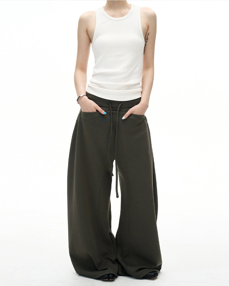 Retro Curved Stitching Sweatpants
