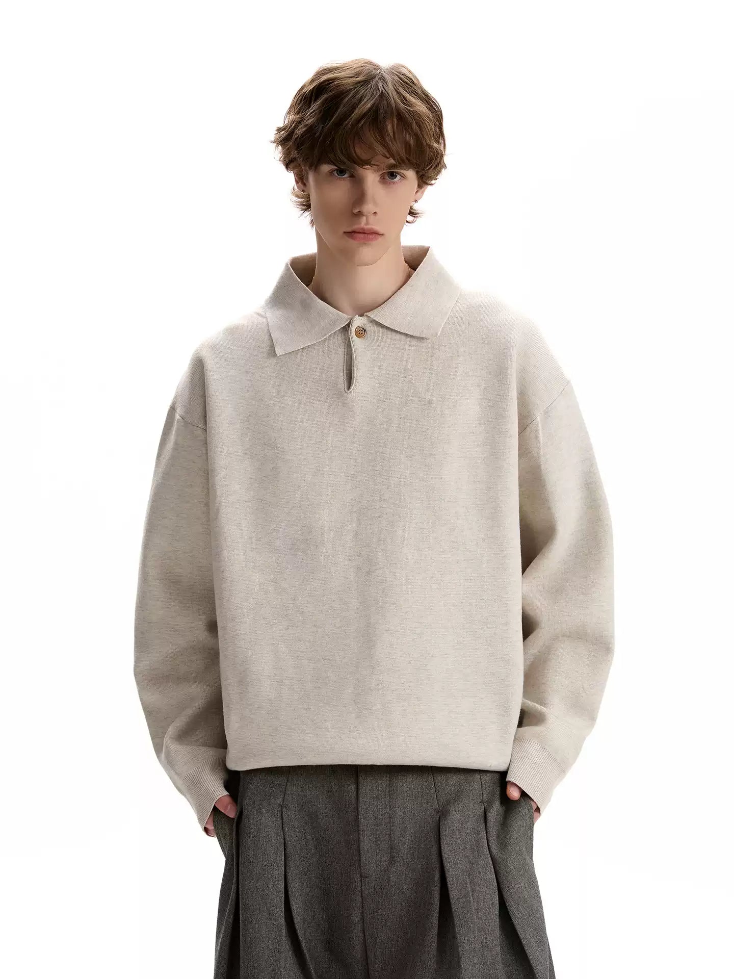 Polo Collar Knit Sweater
