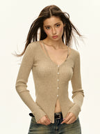Retro Design Sense Hanging Strain Knitted Cardigan