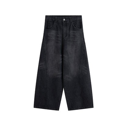Wide-Leg Ruffian Dark Washed Jeans