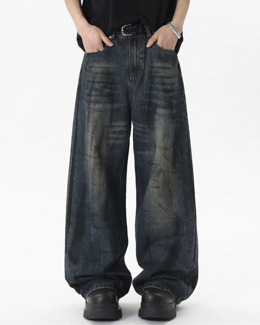 Casual Navy Blue Washed Jeans