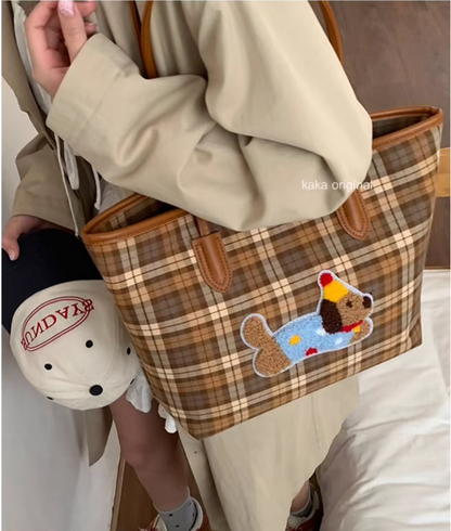 Capacious Caro Puppy Tote Bag