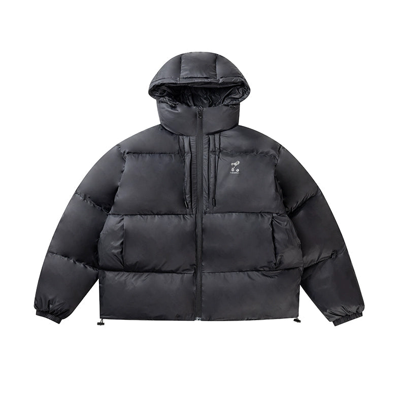 Padded Hoodie PU Puffer Jacket