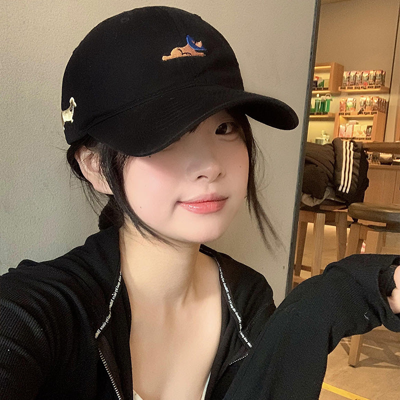Black Embroidered Baseball Cap