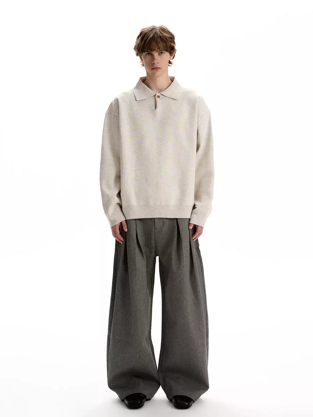 Polo Collar Knit Sweater
