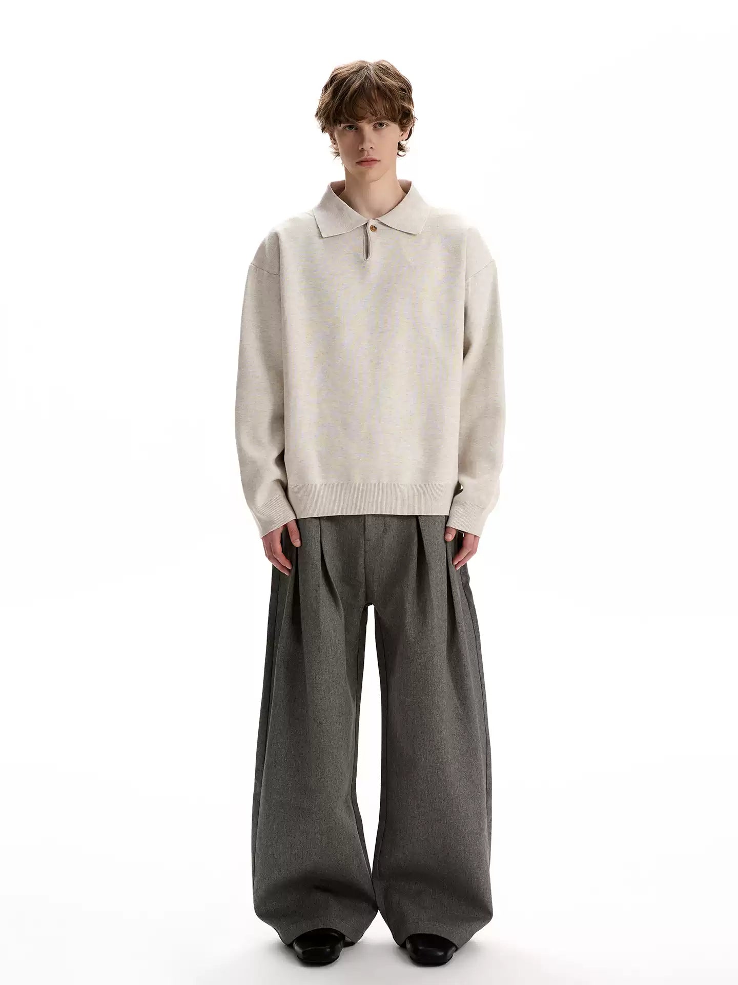 Polo Collar Knit Sweater
