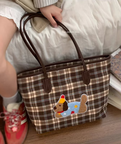 Capacious Caro Puppy Tote Bag